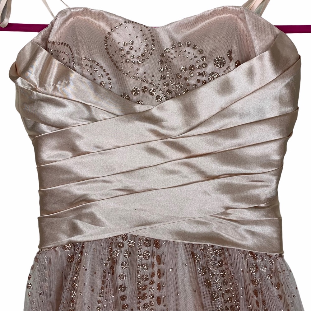 Hailey Logan Adrianna Papell Strapless Tulle Dress - Picture 3 of 12